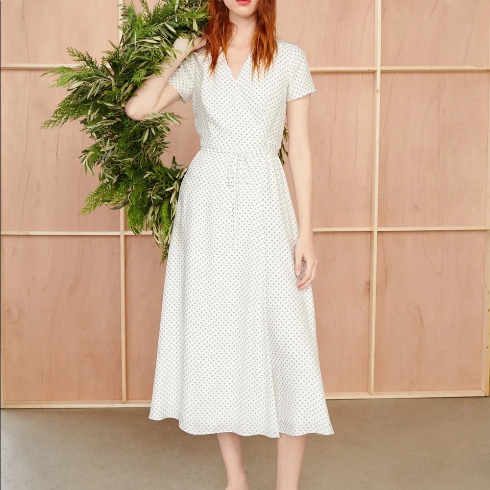 Jenni Kayne Silk Dot Wrap Dress XS